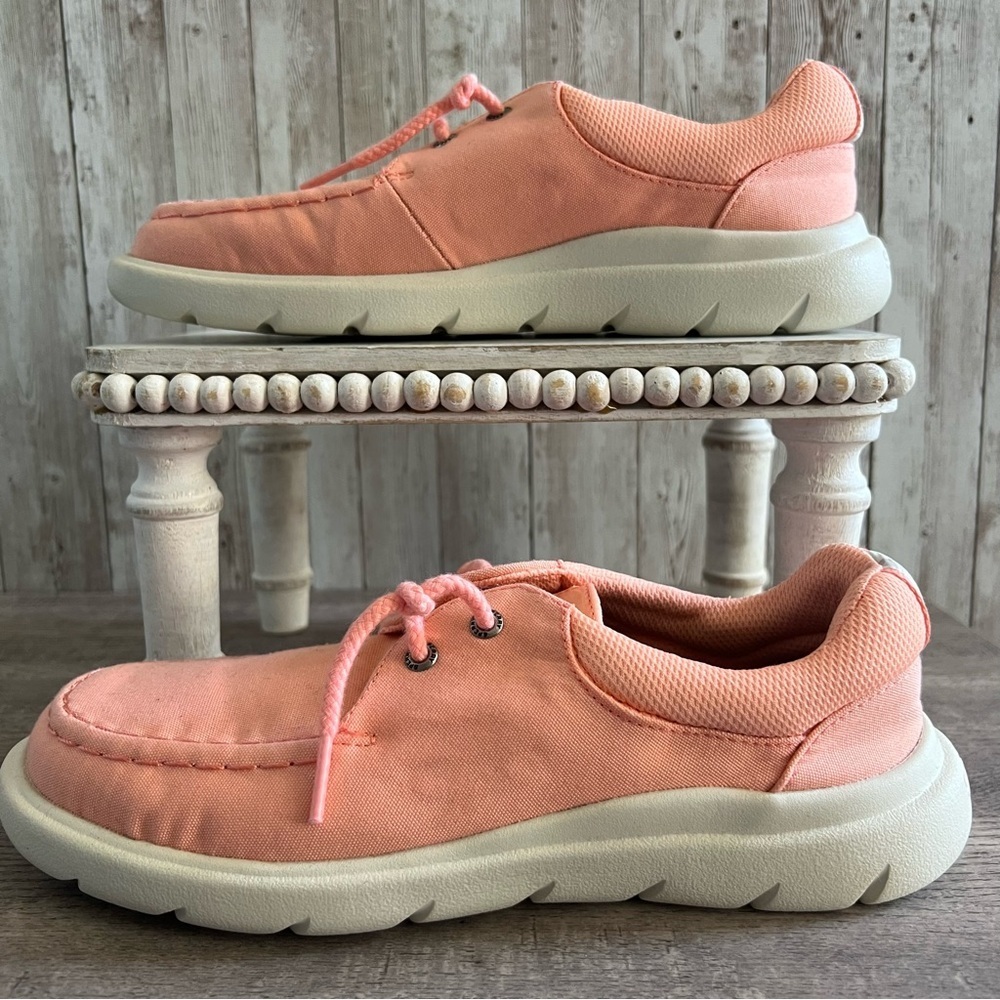 Sperry Captians Moc Seacycled Peach Coral Sneakers Womens 6.5